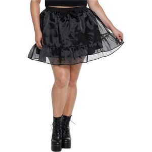 🔥Cosmic Aura Black Organza Bow Mini Skirt Whimsigoth 90s Y2K